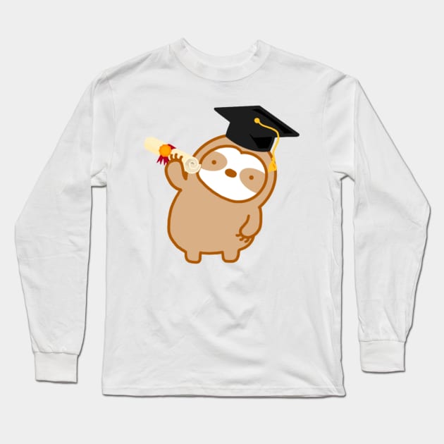 Cute Graduation Sloth Long Sleeve T-Shirt by theslothinme